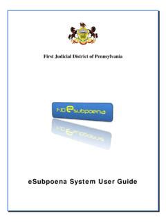 eSubpoena System User Guide .